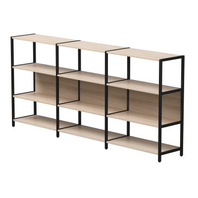 Набор стеллажных систем №3 Everprof EVO 2440x385x1120 Дуб Соната/Черный Набор стеллажных систем №3 Everprof EVO 2440x385x1120 Дуб Соната/Черный