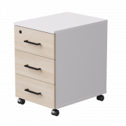 Тумба мобильная Everprof EVO 406х540х608 Белый/Белый/Дуб Соната