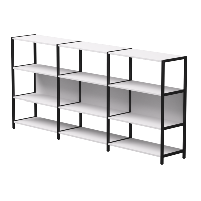 Набор стеллажных систем №3 Everprof EVO 2440x385x1120 Белый/Черный Набор стеллажных систем №3 Everprof EVO 2440x385x1120 Белый/Черный