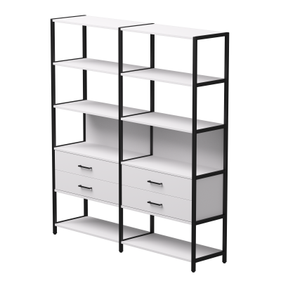 Набор стеллажных систем №7 Everprof EVO 1635x385x1840 Белый/Черный Набор стеллажных систем №7 Everprof EVO 1635x385x1840 Белый/Черный