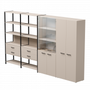 Набор стеллажных систем №16 Everprof EVO 3235x385x1840 Кашемир/Черный