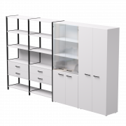 Набор стеллажных систем №16 Everprof EVO 3235x385x1840 Белый/Черный