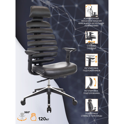 Кресло Everprof Ergo Black Экокожа Черный Кресло Everprof Ergo Black Экокожа Черный
