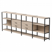 Набор стеллажных систем №4 Everprof EVO 3245x385x1120 Дуб Соната/Черный