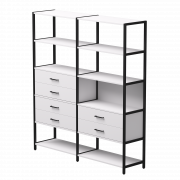 Набор стеллажных систем №8 Everprof EVO 2440x385x1840 Белый/Черный