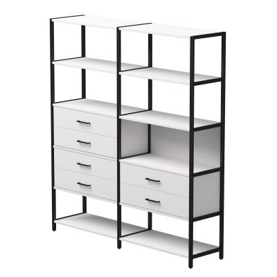 Набор стеллажных систем №8 Everprof EVO 2440x385x1840 Белый/Черный Набор стеллажных систем №8 Everprof EVO 2440x385x1840 Белый/Черный