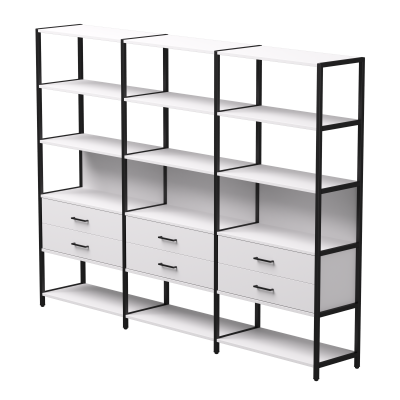 Набор стеллажных систем №9 Everprof EVO 2440x385x1840 Белый/Черный Набор стеллажных систем №9 Everprof EVO 2440x385x1840 Белый/Черный