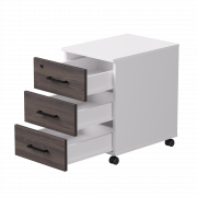 Тумба мобильная Everprof EVO 406х540х608 Белый/Белый/Дуб Пасадена