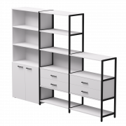 Набор стеллажных систем №12 Everprof EVO 2435x385x1840 Белый/Черный