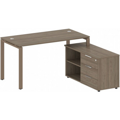 Рабочая станция с тумбой на П-образном м/к БП.РС-СТС-2.3 (R) Рабочая станция с тумбой на П-образном м/к БП.РС-СТС-2.3 (R)