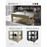 Стол журнальный BeautyStyle 6 венге/стекло черное